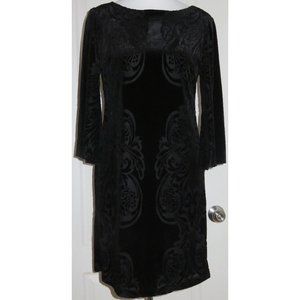 Ronni Nicole Stretch Burnout Velvet Floral Texture Dress Black Size 10 NEW SALE
